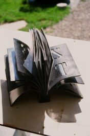 2018 "Libro oggetto - Abecedario" - Tela catramata, rame, plastica, bulloncini - dimensioni 30x36