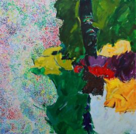 1987 "Paesaggio informale" Olio, e pastello ad olio su tela 130 x 130