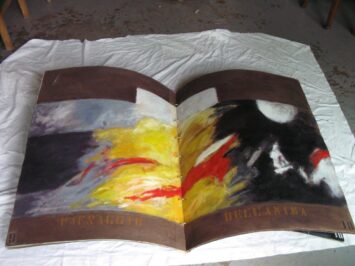 2014 "Tutto quello che so di me"- Libro Oggetto - Cartoncino rilegato con anelli in acciaio - tela, anelli, filo, collage, radiografie, foto su tela, acrilici - dim. cm. 66 x 80