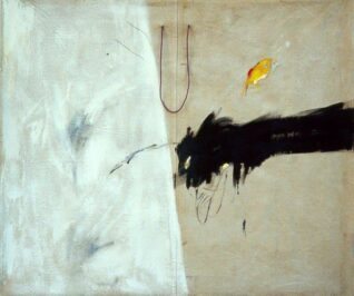 1989 "Sogno" Olio, acrilico, corda su tela sacco 108 x 122